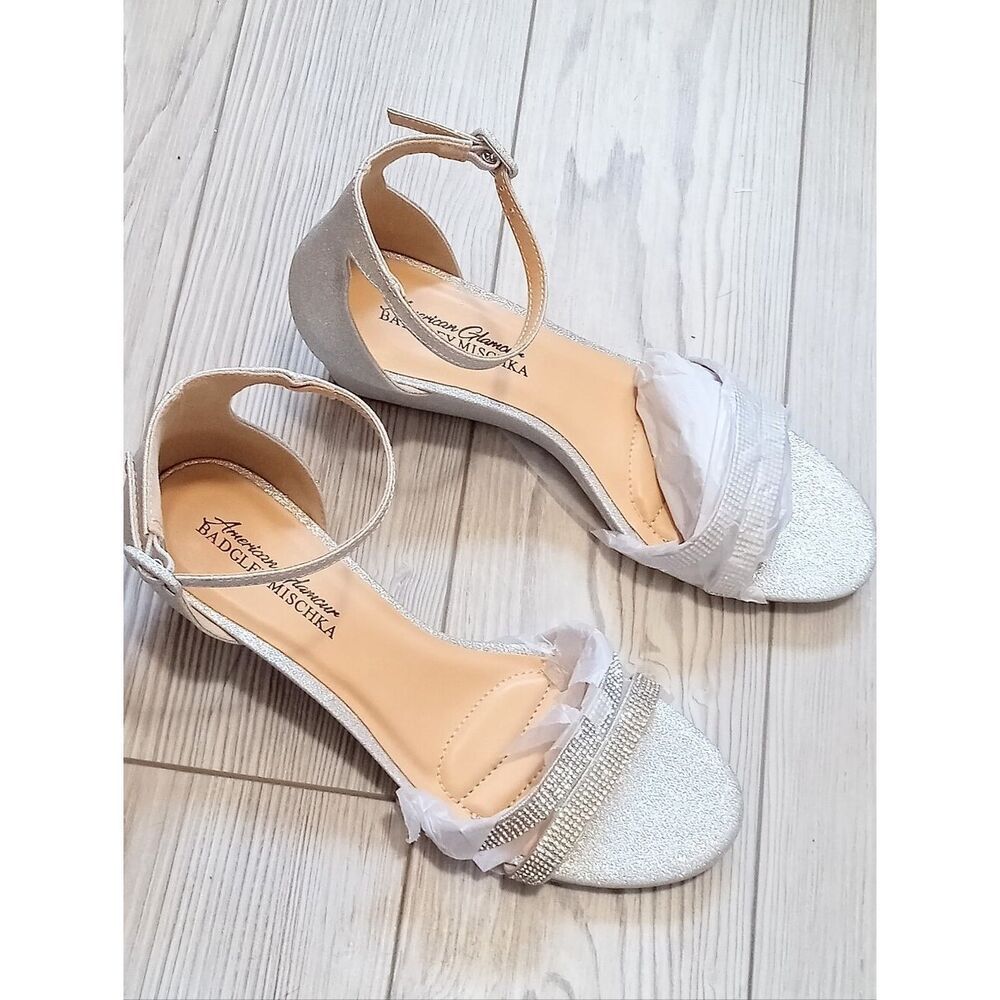 (57-4739) American Glamour By Badgley Mischka Women's Open Toe Wedges Sz 7.5 - Picture 4 of 11